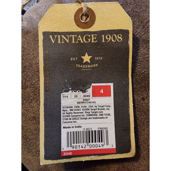 NWT Converse One Star Women Size 4 Berry Flare Leg 5 Pocket Jeans LOW RISE NOS - Picture 7 of 7